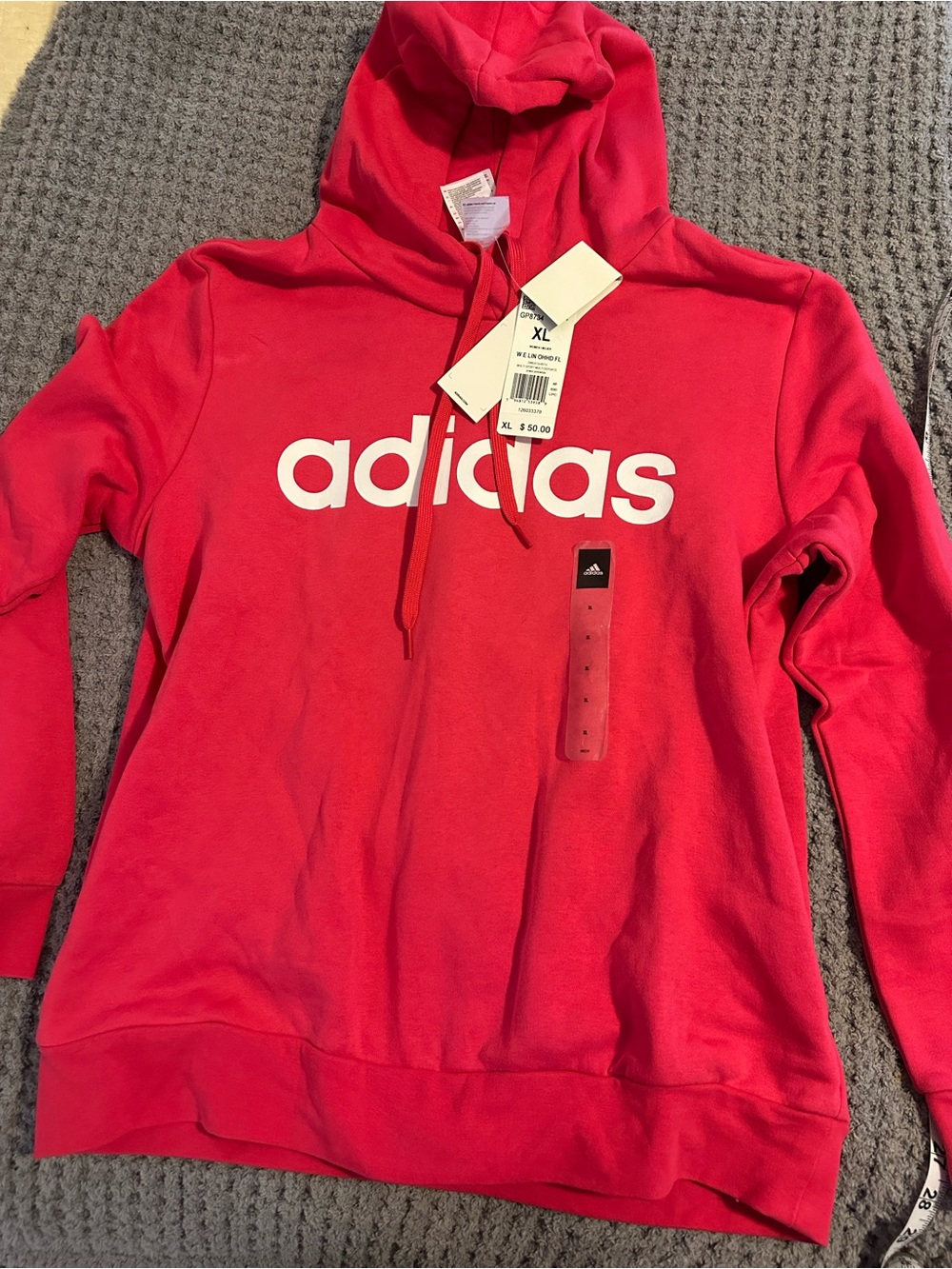 adidas Women’s Hot Pink XL NWT Logo Hoodie Sweater